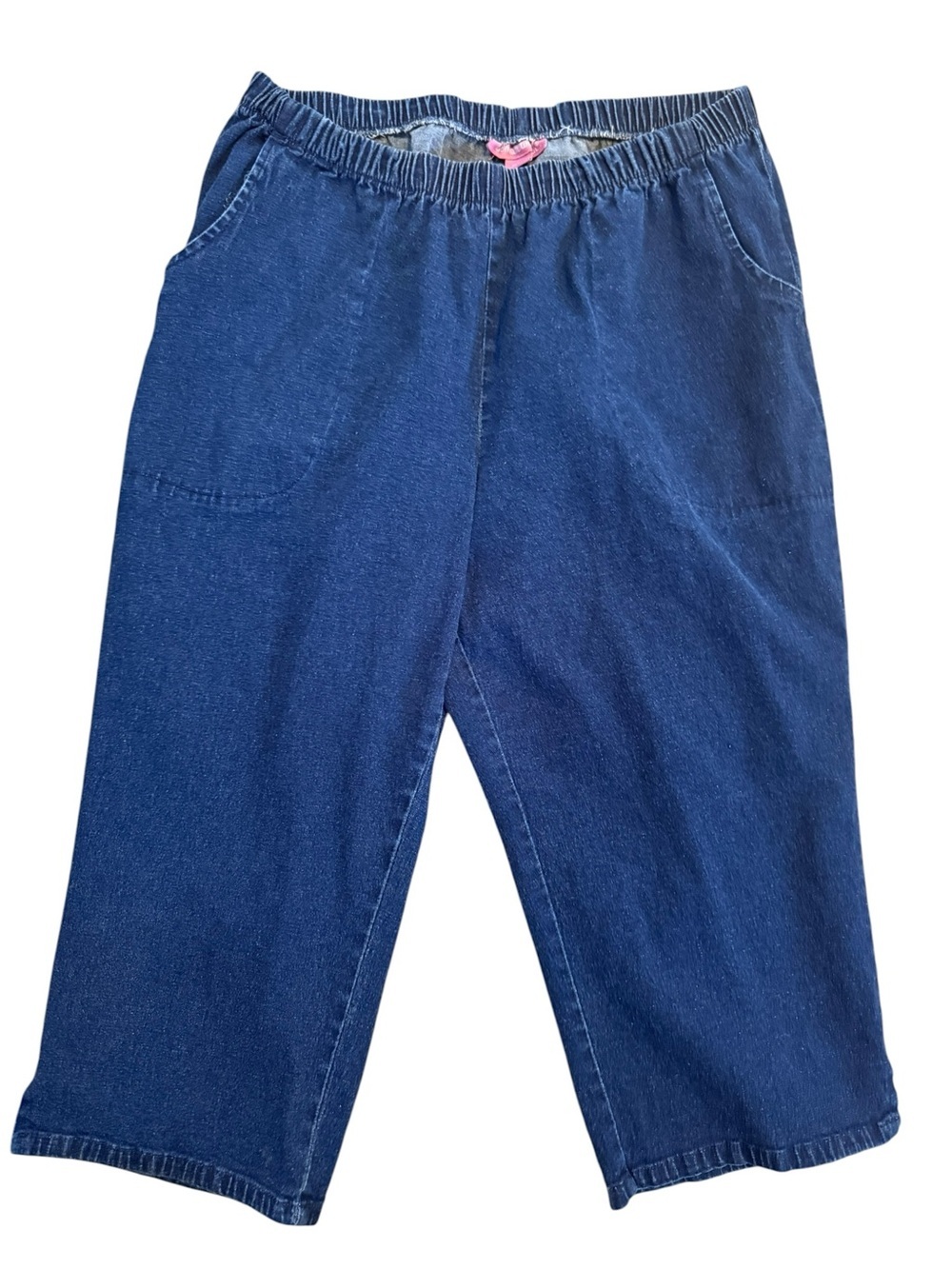 Woman’s Woman Within pull on stretchy denim capris EUC Size 18WP